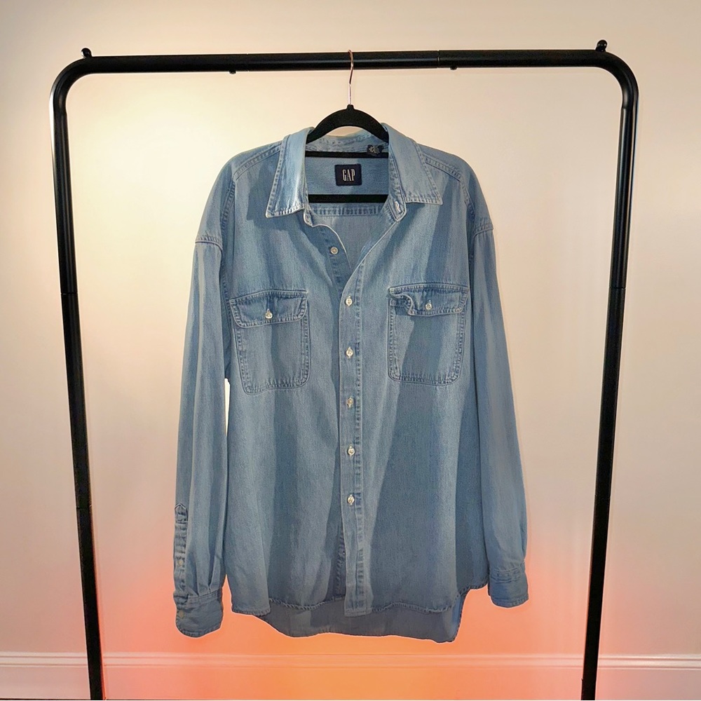gap oversized denim shirt